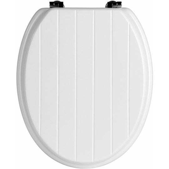 White Panel Effect Toilet Seat - Premier Housewares