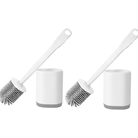 Toilet brush, silicone toilet brush for bathroom toilet (set of two)
