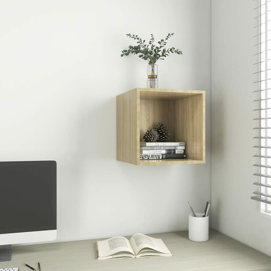 Asupermall - Wall Cabinet Sonoma Oak 37x37x37 cm Chipboard