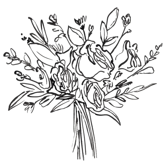 Bouquet a Day I by Annie Warren - Wrapped Canvas Drawing