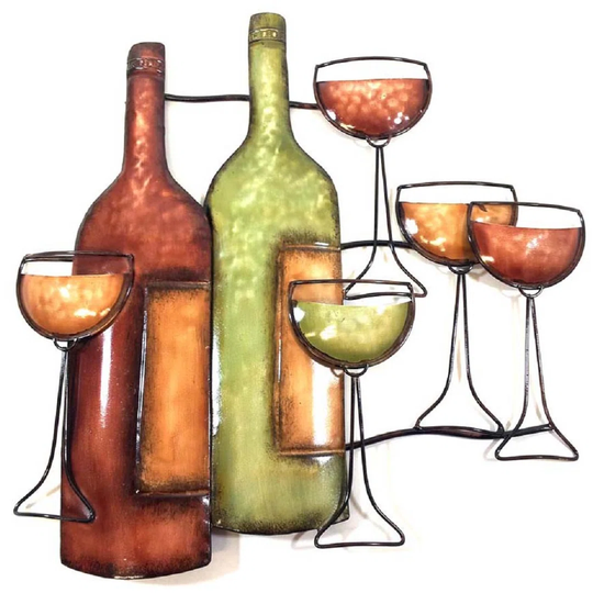 Wine Scene and Glasses Wall Décor