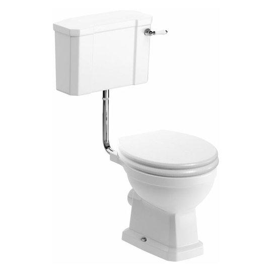 Signature - Aphrodite Low Level Toilet with Lever Cistern - Satin White Ash Soft Close Seat