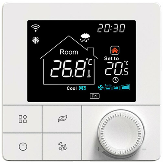 Asupermall - Smart Fan Coil for 2 Pipe System Thermostat WIFI/485 Modbus with Application & Voice Control 2.8 Inch lcd Display Intelligent