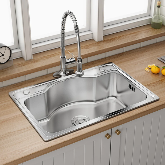 68Cm X 45Cm Single Bowl Inset Kitchen Sink