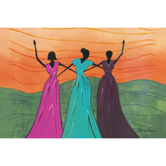 Three Women Sunrise - Wrapped Canvas Painting