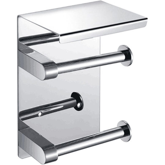 Stainless Steel Tissue Rack Bathroom Multifunctional Anti-Rust Wall Mounted Paper Towel Holder with Mobile-Phone Storage Shelf,model: Type 4 & Free