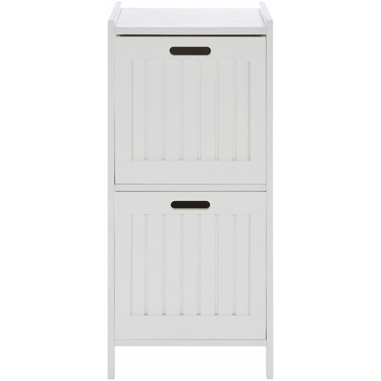 2 Tier Pine Wood Bathroom Shelf With Square Shelves White Finish Bathroom Organiser / Storage Shelving Unit For Garage Shelves 36 x 78 x 36 - Premier