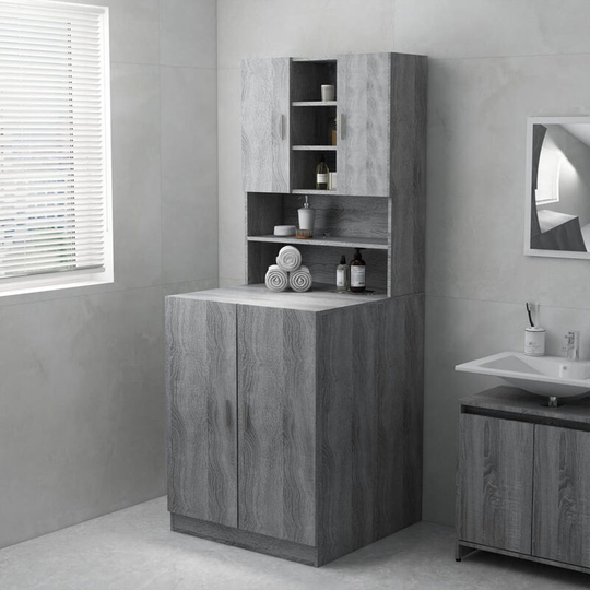 Asupermall - Washing Machine Cabinet Grey sonoma 71x71.5x91.5 cm