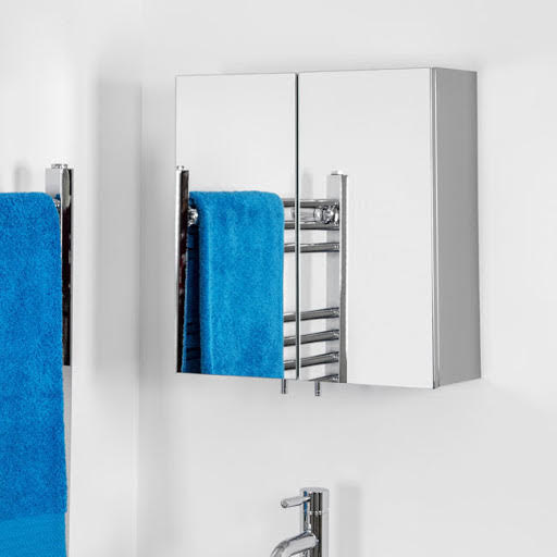 Croydex Avon Double Door Stainless Steel Mirror Cabinet 440 x 430mm - WC8866105