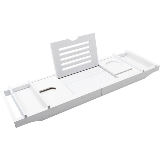 Superseller - Bathtub Caddy Tray Adjustable Bamboo Spa Bathtub Caddy Organizer Book Wine Glass Holder Tablet or Smartphone Bracket Bath Organizer