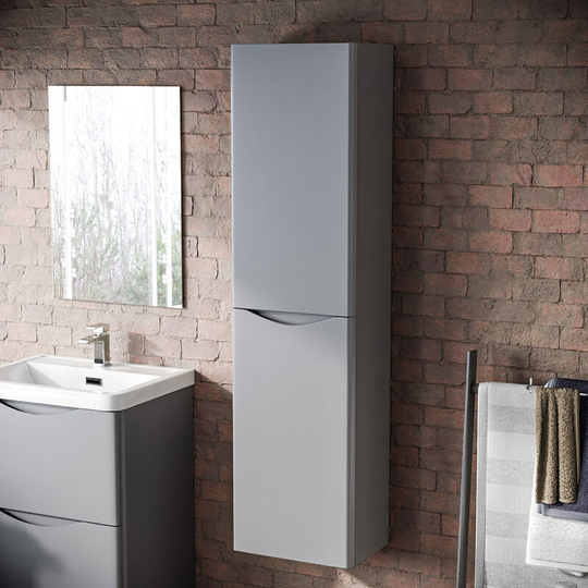 Bathroom Wall Hung Cupboard Cabinet Vanity Storage Matte Grey | Lyndon