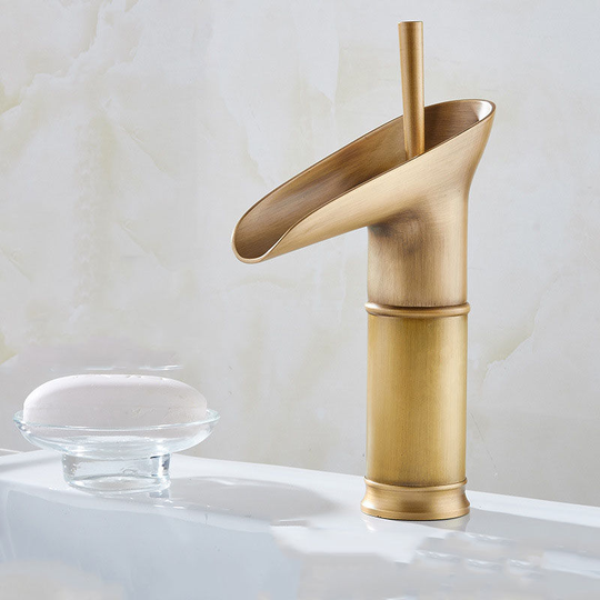 Basin Faucet, Waterfall Mixer Tap for Bathroom, Adjustable Hot and Cold Basin Mixer Tap, Chrome Plated Brass (b)