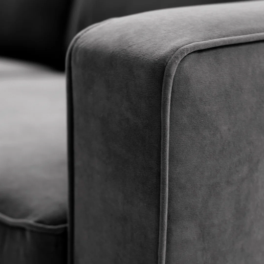 105Cm Velvet Recessed Arm Sofa