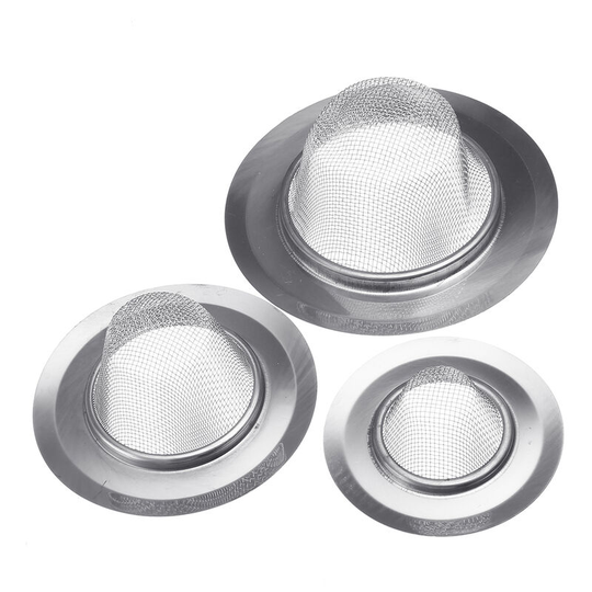 3Pcs Premium Kitchen Sink Strainer Replacement Waste Plug Basin Drain Filter Net
