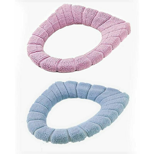 Cover Fits Most Family o-u ToiletsToilet Seat Covers2 Pieces Washable/Softer/Thicker/Stretchable Toilet Seat