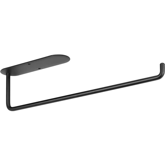 Sunflowergb - Under Cabinet Paper Towel Holder, Self-adhesive or Screw-on, Paper Towel Holder for Kitchen, Bathroom, 304 Stainless Steel (Black),