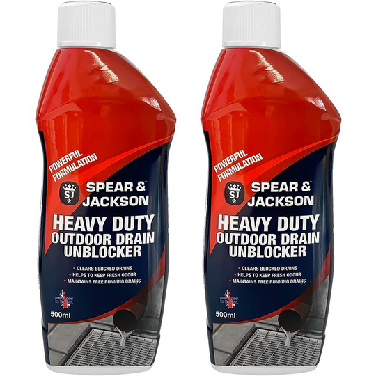 Spear and Jackson 2 x 500ml Heavy Duty Sink and Drain Unblocker