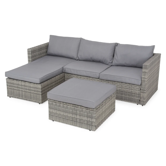 Laumer 3 Seater Rattan Corner Sofa Set