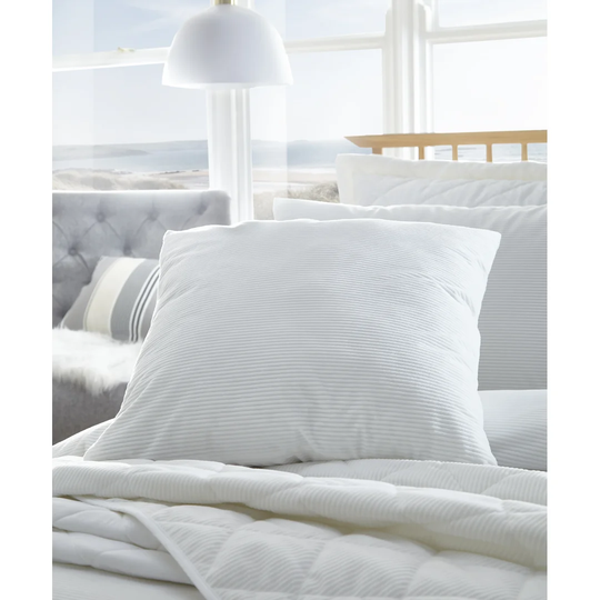 Noranda Ribbed Corduroy White Duvet Cover Set