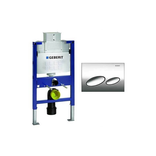 Duofix 0.82m wc Toilet Frame UP320 Kappa Cistern + KAPPA20 Gloss Chrome - Geberit