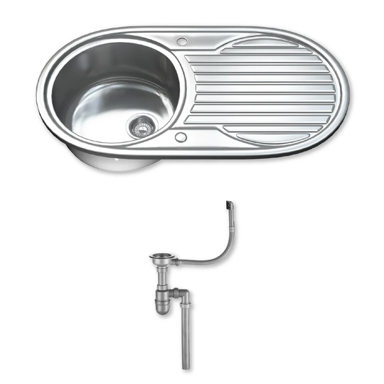 90cm x 47cm Stainless Steel Kitchen Sink