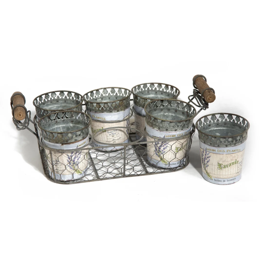 Maci 7 Piece Metal Cachepot Set