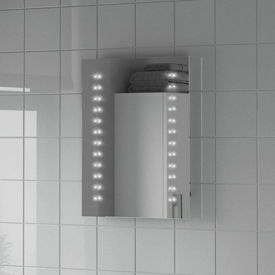 Bathroom led Illuminated Mirror Modern Battery Power Luxury IP44 Rated 390x500mm - Silver