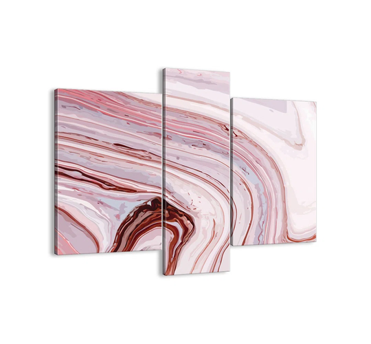 Straight, Then Right Down - 3 Piece Unframed Graphic Art Print Set on Canvas