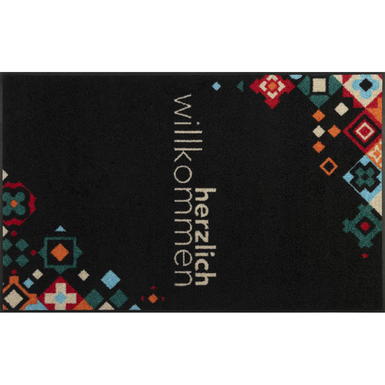 Fumatte, welcome mosaic multicolored - black, size: 75 x 120cm