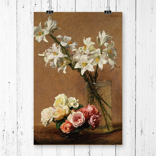 'Flowers' by Henri Fantin-Latour Printing Print