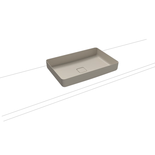 Miena Grey Steel Enamel Rectangular Bathroom Sink