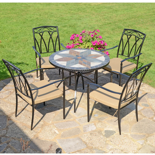 Prange 4 Seater Dining Set with Cushions