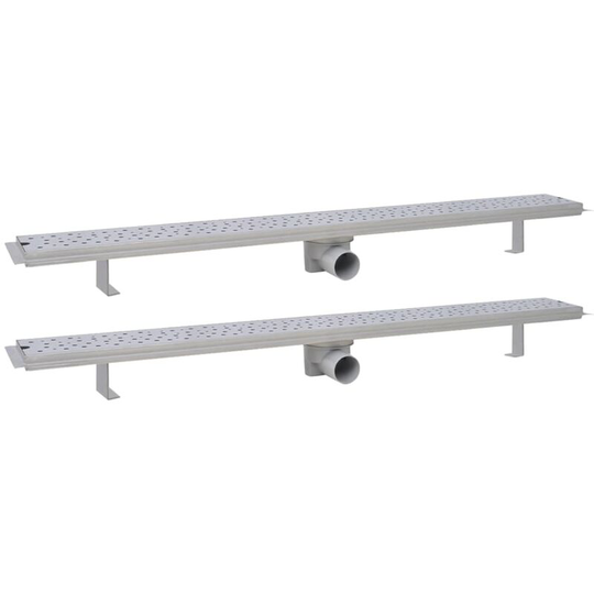 Vidaxl - Linear Shower Drain 2 pcs Bubble 1030x140 mm Stainless Steel