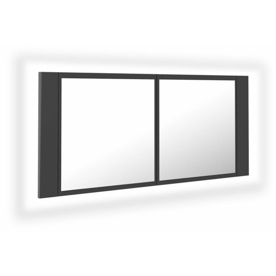 Vidaxl - led Bathroom Mirror Cabinet Grey 100x12x45 cm Acrylic Grey