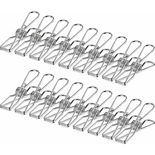 Set of 50 stainless steel clippers for socks and clothing - Daily use