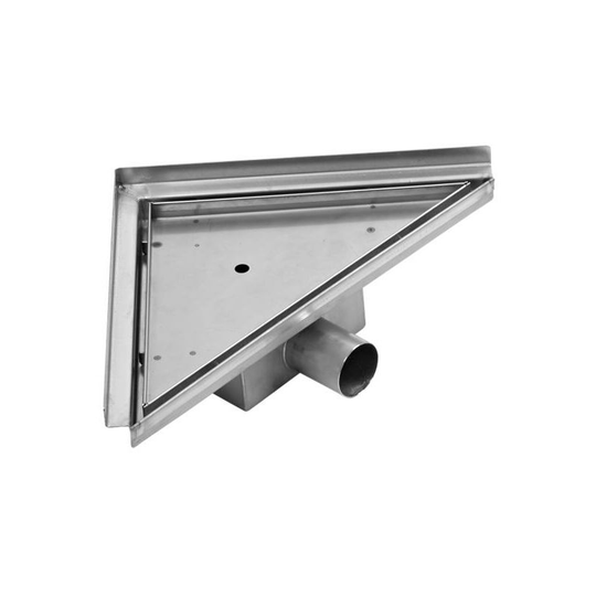 262mm Corner Brushed Stainless Steel Tile Insert Shower Drain - Milano