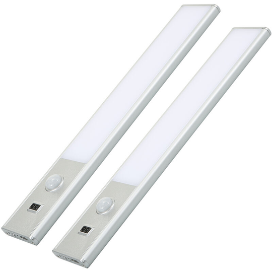 2PCS 31 LEDs Cabinet Lamp Adopted pir Motion Inductor Sensor/ Hand-wave Mode/ Constant Bright 2 Lighting Working Modes/ Stepless Dimmable Brightness