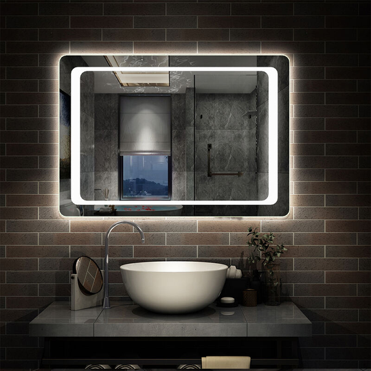 Fog Free Bathroom Mirror with Lights Wall Mounted IP44 Rated - 800x600 ir Motion Sensor