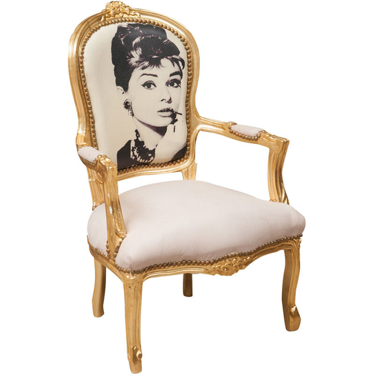 Louis xvi style solid beech wood made armchair