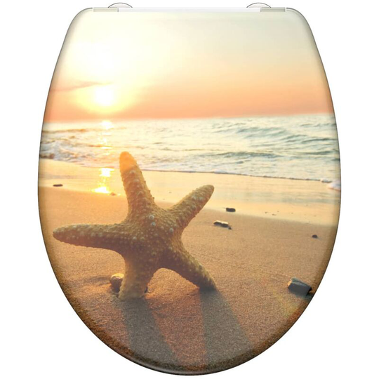 Duroplast Toilet Seat with Soft-Close sea star Printed schütte - Multicolour