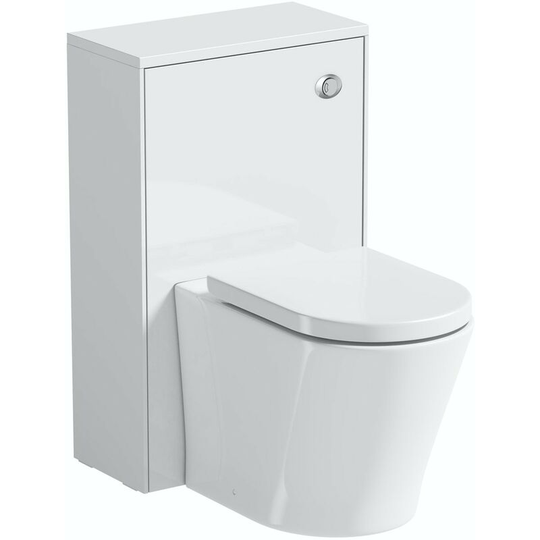 Mode - Austin white back to wall unit and contemporary toilet with soft close seat - White