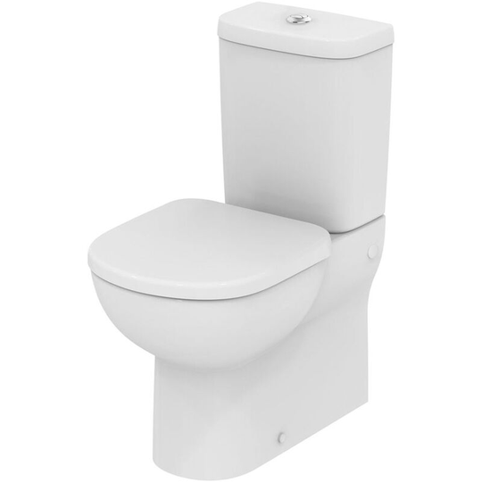 Tempo Close Coupled Toilet 4/2.6 Litre Dual Flush Cistern - Soft Close 600mm d White - Ideal Standard
