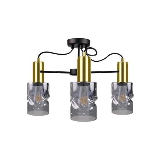 Inger Black/gold 3-light Chandelier