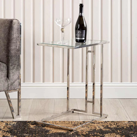 C Shape Sofa Table for Living Room Furniture, 60cm Metal Bed Side Table, End Table