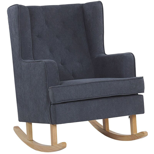 Beliani - Classic Comfy Fabric Rocking Chair Solid Wooden Skates Grey Trondheim ii - Grey