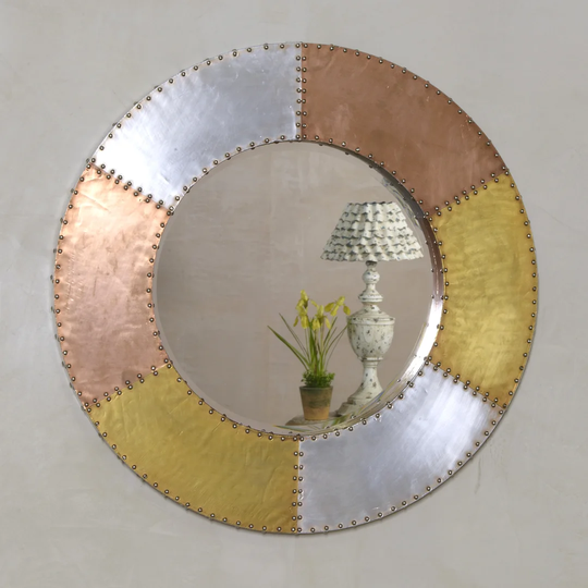 Aluminium and Copper Accent Mirror