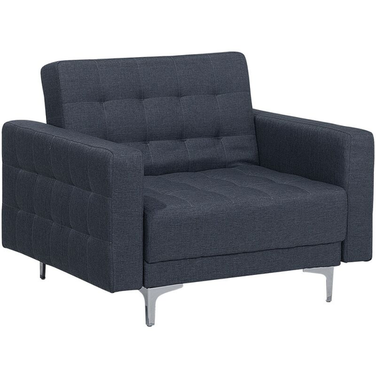 Beliani - Modern Armchair Reclining Day Bed Graphite Grey Fabric Tufted Aberdeen - Grey