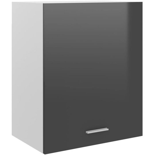 Hanging Cabinet High Gloss Grey 50x31x60 cm Chipboard