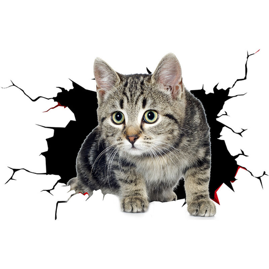 Cat dog creative toilet bathtub fridge wall decal living room bedroom decoration sticker (Style 1)