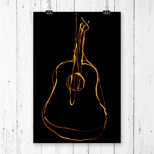 'Flame Art Guitar' Graphic Art